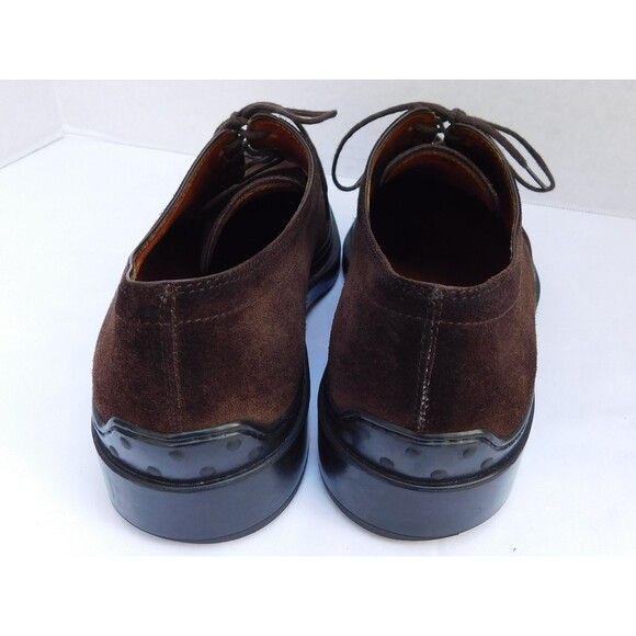 TOD'S SUEDE DARK BROWN LACED LOAFERS SIZE 7.5 - Picture 7 of 11